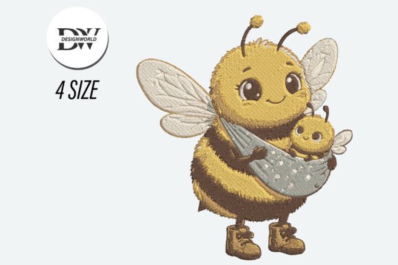 Baby Bee Embroidery Design