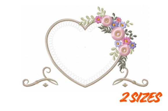 Floral Heart Frame Embroidery Set