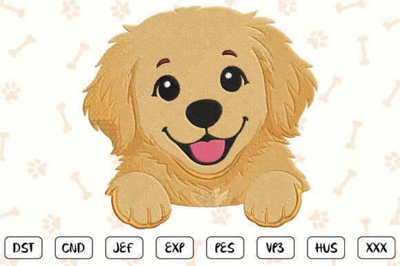 Golden Retriever Embroidery Design