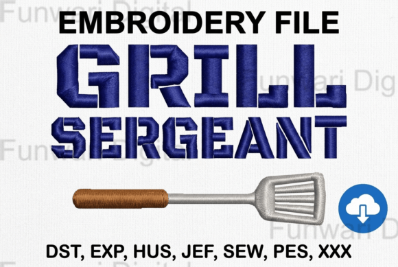 Grill Sergeant Father's Day Embroidery