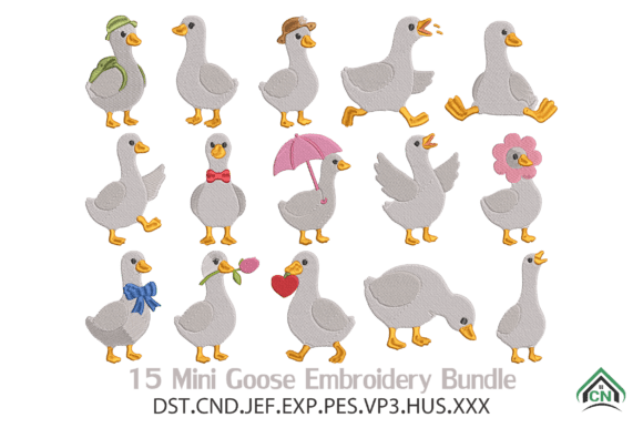 Mini Goose Embroidery Bundle