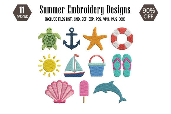 Mini Summer Embroidery Design