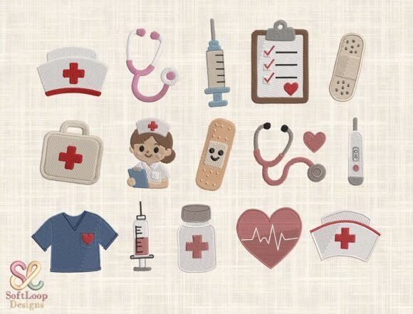 Nurse Embroidery Design Bundle