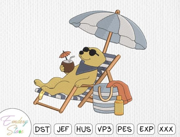 Summer Vacation Embroidery Design